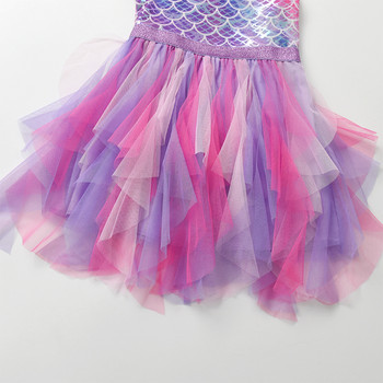 DXTON Καλοκαιρινά Αμάνικα Φορέματα για Κορίτσια Ακανόνιστο Τούλι Παιδικό Φόρεμα Πριγκίπισσας Mermaid Party Prom Παιδικά Κοστούμια 3-12 ετών