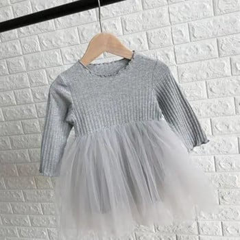 Рокля с дантелени шевове за бебета и момичета 2022 Ново пристигане Детски момичета Пролетно-есенна рокля Детска памучна рокля на принцеса за 12M-6Y