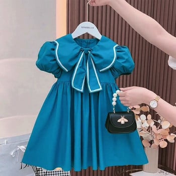 Рокля за момичета Лятна корейска рокля от чист памук Нова детска рокля на принцеса Бебешка рокля с къс ръкав Лятна рокля