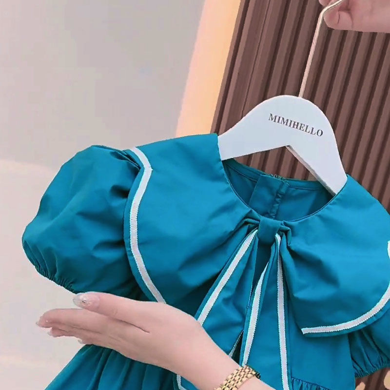 Haljina za djevojčice Ljetna korejska verzija od čistog pamuka Nova dječja haljina princeze Dječja ljetna haljina kratkih rukava