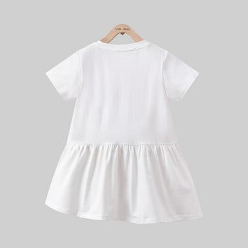LABI BABY Παιδικά φορέματα για κορίτσια Βαμβακερά μέχρι το γόνατο Φόρεμα με στάμπα με στρογγυλό λαιμό για παιδιά Καλοκαιρινά ρούχα