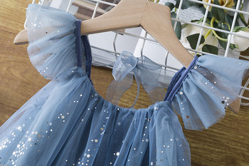 Καλοκαιρινό φόρεμα για κορίτσια μπλε παγιέτες Παιδικό βραδινό πάρτι με δικτυωτό κοστούμι πριγκίπισσας Μικρό κορίτσι Ρούχα διακοπών για 3 4 5 6 7 8 χρόνια
