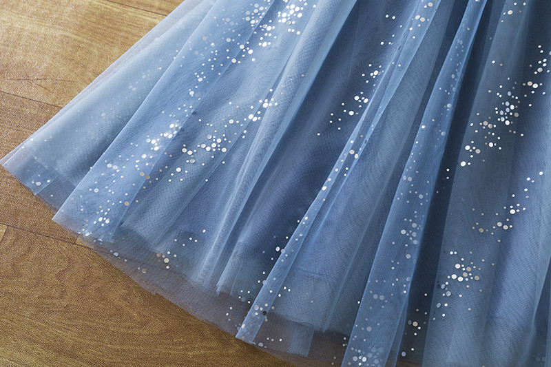 Meiteņu zila flitera vasaras kleita bērnu vakara ballītei Tīkla princeses kostīms Mazu bērnu meiteņu brīvdienu apģērbs 3 4 5 6 7 8 gadiem