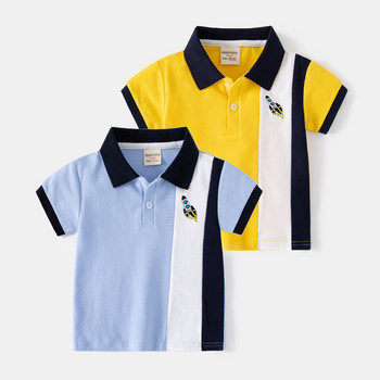 Βρεφικό μπλουζάκι πόλο νεογέννητο 0 έως 3 6 9 12 18 24 μηνών Μαλακό βαμβακερό καλοκαιρινό παιδικό μπλουζάκι με γιακά Ριγέ Λευκά παιδικά ρούχα