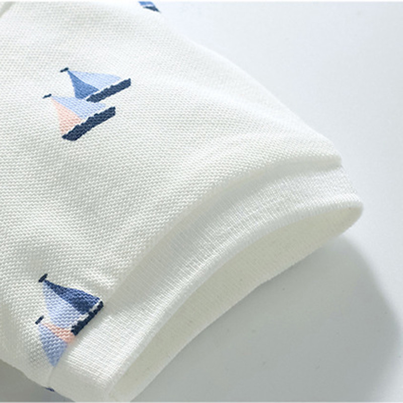 Little Maven 2024 Fiúk Pólók Gyermek pólók Nyári Gyerek Iskola Pólók Egyszínű fehér színű Fiúk alkalmi ruhák