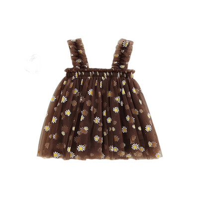 Nyári baba lányok tüll ruha százszorszép virágos gyerek születésnapi parti ruha Ujjatlan heveder Kislány alkalmi ruházat hercegnő ruha