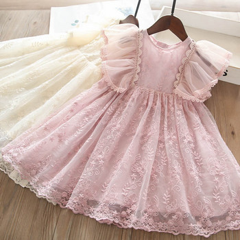 2024 Нова рокля за момичета Летни ваканционни ежедневни дрехи Детски детски рокли за момичета Дантелени рокли за рожден ден на принцеса 3-8T