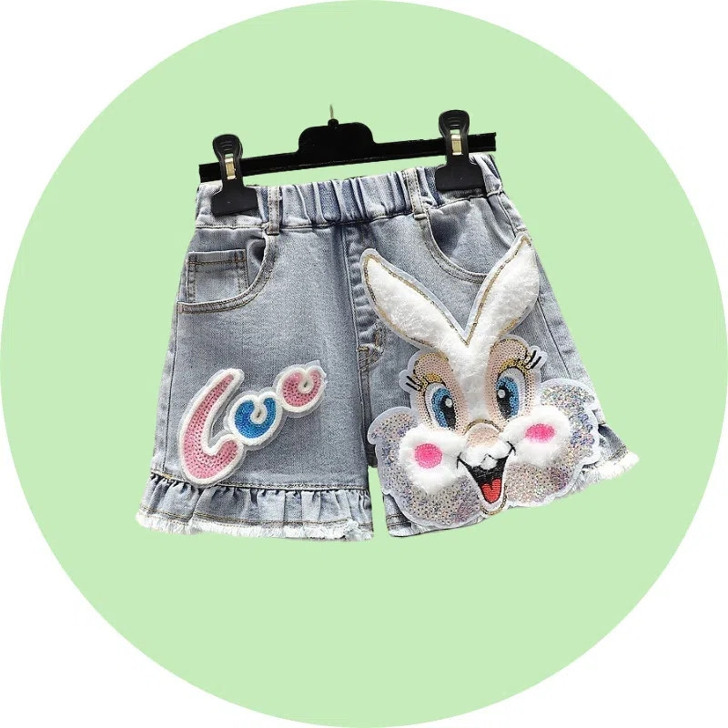 Meiteņu šorti 4–16 g. bērnu rudens ikdienas bikses zēniem, bērni, solīdi džinsi šorti Bikses pusaudžu bikses ar kabatām, kostīmi