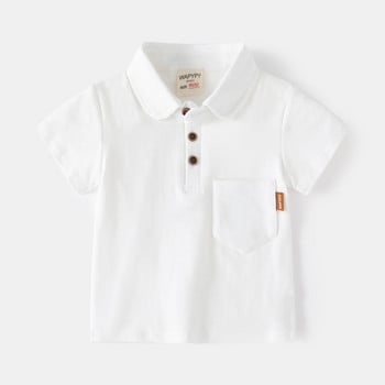 Καλοκαιρινό μπλουζάκι για αγόρια μπλουζάκια πόλο κοντομάνικα για αγόρια παιδιά μονόχρωμα μπλουζάκια βρεφικά ρούχα για αγόρια Ρούχα κορεατικής στυλ 1-7Τ