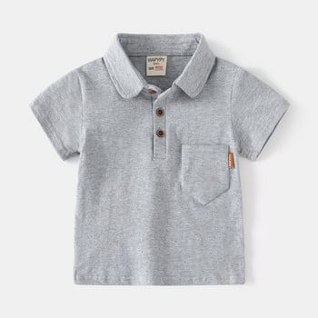 Καλοκαιρινό μπλουζάκι για αγόρια μπλουζάκια πόλο κοντομάνικα για αγόρια παιδιά μονόχρωμα μπλουζάκια βρεφικά ρούχα για αγόρια Ρούχα κορεατικής στυλ 1-7Τ