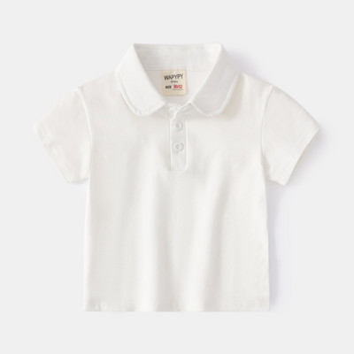 Vasaras mazuļu zēnu T krekls ar īsām piedurknēm polo krekli zēniem bērniem vienkrāsains T-krekls Baby Top Boy Drēbes Korejas stila apģērbs 1-7T