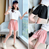 Gyerek Lány Rövidnadrág Nyári Jégselyem Légáteresztő Bő, Rövid Nadrág Alkalmi Sportruházat Tinédzser Gyerek Felszerelés Alsó 4-15 év