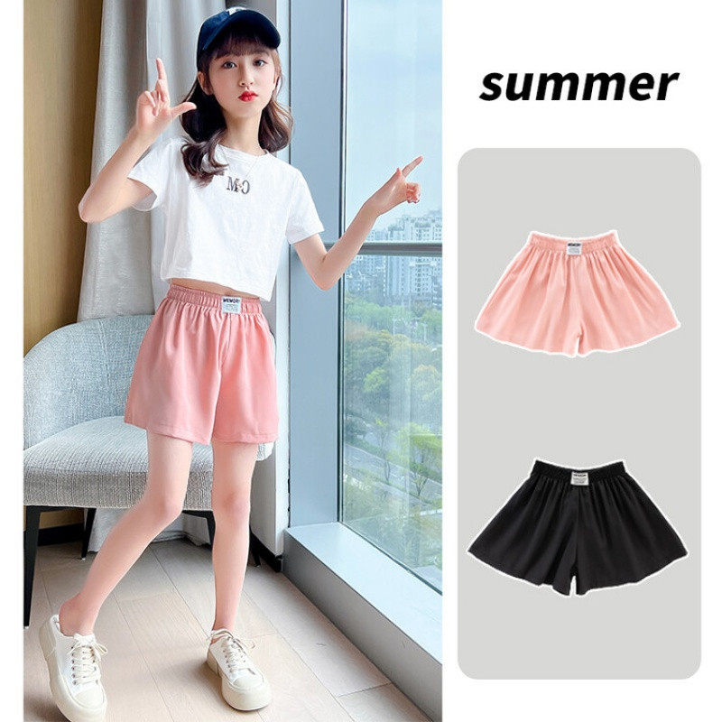 Gyerek Lány Rövidnadrág Nyári Jégselyem Légáteresztő Bő, Rövid Nadrág Alkalmi Sportruházat Tinédzser Gyerek Felszerelés Alsó 4-15 év