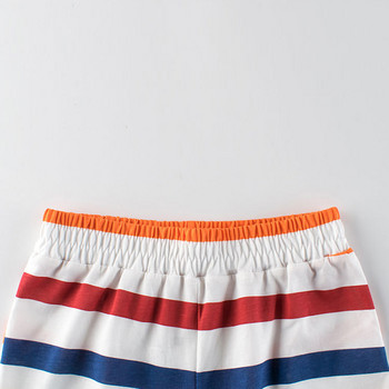 Καλοκαίρι 2024 New boys Shorts Fashion Πολύχρωμο ριγέ κοντό παντελόνι παραλίας Παιδικά ρούχα Ελαστική μέση Αθλητικά Παιδικά σορτς