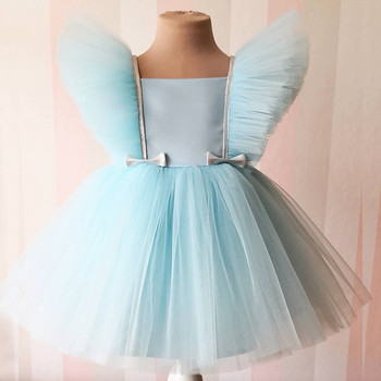 0-5T Flower Girl Φόρεμα για Γαμήλιο πάρτι Κομψό Παιδικό Πριγκίπισσα Δαντέλα Απλικέ Φόρεμα Αμάνικο Παιδικά Φορέματα για Κορίτσια Ρούχα