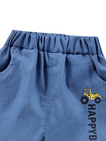 LJMOFA Καλοκαιρινό παιδικό τζιν σορτς για αγόρια νήπιο Βρεφικό βαμβακερό μόδας κινουμένων σχεδίων Τζιν ελαστικό κοντό παντελόνι μέσης Παντελόνι D353