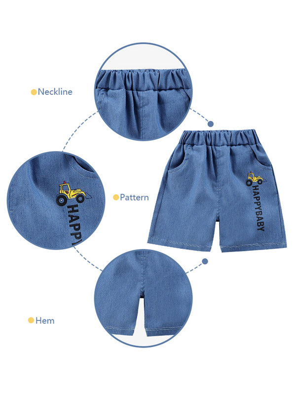 LJMOFA Ljetne dječje traper kratke hlače za dječake, dojenčad, pamučne modne traperice s elastičnim strukom, kratke hlače, hlače D353