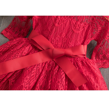 Κοριτσίστικο ανοιξιάτικο φόρεμα Παιδικά φορέματα για κορίτσια Βαμβακερά περιστασιακά ρούχα Κέντημα με δαντέλα Κοριτσίστικα ρούχα 3-8Τ με μακρυμάνικο λουλούδι παιδικά ρούχα