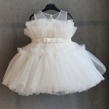 Βρεφικό φόρεμα λουλουδιών για βαπτιστικό φόρεμα γάμου πριγκίπισσα 1ου γενέθλια Αμάνικο τούτου παιδικό πολυτελές βραδινό φόρεμα για πάρτι