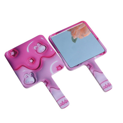 Skropstu pieaudzēšanas rokas kosmētikas spogulis kvadrātveida grima spogulis tualetes spogulis ar rokturi rokas spogulis SPA salona kompaktie spoguļi