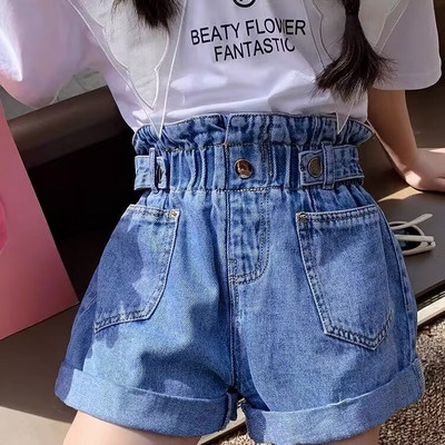 Meiteņu vasara 3-10-14T Bērnu Džinsi Šorti Jauns Modes Bērnu Apģērbs Meiteņu Liels Zēns Plānas Baltas Bikses