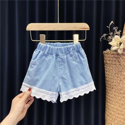 Meiteņu vasara 3-10-14T Bērnu Džinsi Šorti Jauns Modes Bērnu Apģērbs Meiteņu Liels Zēns Plānas Baltas Bikses