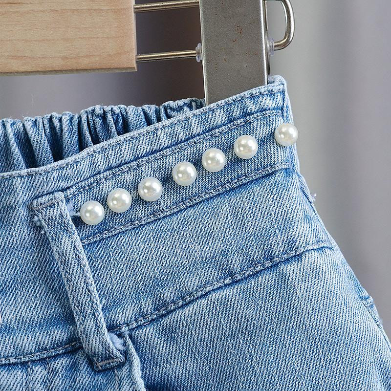 Meiteņu vasara 3-10-14T Bērnu Džinsi Šorti Jauns Modes Bērnu Apģērbs Meiteņu Liels Zēns Plānas Baltas Bikses