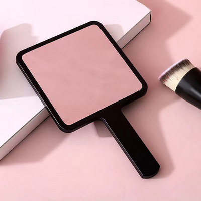 Jauki krēmkrāsas apaļš kosmētikas spogulis meitenei dāvanu rokai Mini salokāms pārnēsājams tualetes spogulis kabatas divpusējs aplauzums kompakts spogulis