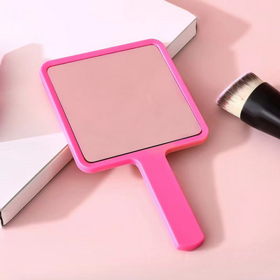 Jauki krēmkrāsas apaļš kosmētikas spogulis meitenei dāvanu rokai Mini salokāms pārnēsājams tualetes spogulis kabatas divpusējs aplauzums kompakts spogulis