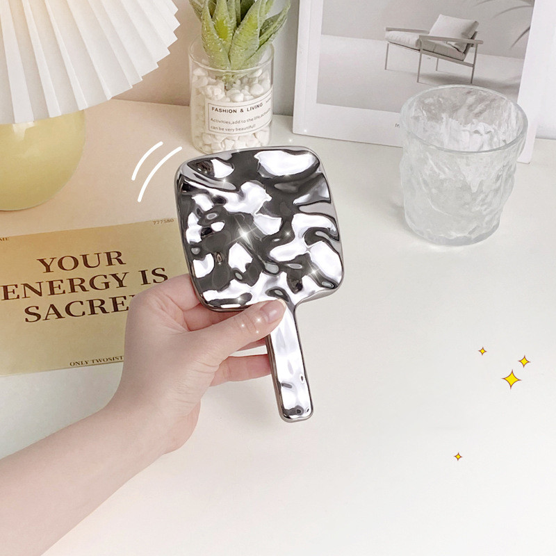 Prijenosno ručno ogledalo tekućeg oblika četvrtasto okruglo ogledalo za šminkanje ekstenzije trepavica kozmetička ogledala s ručkom Alati za uljepšavanje