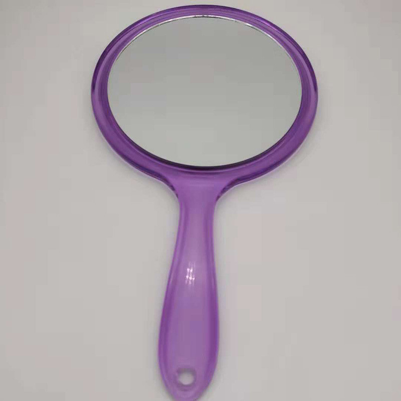 Kétoldalas kézi tükör 3x nagyító tükör átlátszó műanyag fogantyús kerek tükör szempilla hosszabbító szépségápolási eszközökhöz