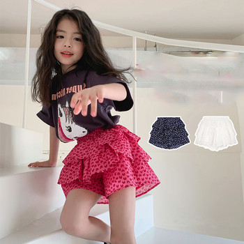 Κοριτσίστικα σορτς δαντέλα αφράτα παντελόνια κέικ 2023 Νέα καλοκαιρινή μόδα casual Culotte Παιδικά ρούχα Χαριτωμένα και ευέλικτα παντελόνια