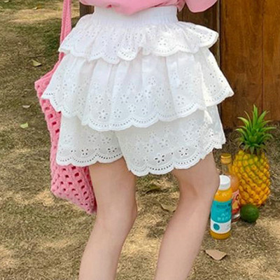 Meiteņu šorti, mežģīnes, pūkains kūka, svārki bikses