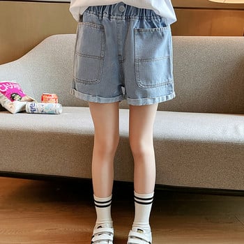 Καλοκαιρινό σορτς IEENS Κοριτσίστικο τζιν κοντό παντελόνι Παιδικό casual τζιν σορτς ανοιχτό μπλε παντελόνι παραλίας Παιδικά ρούχα 4-13 ετών