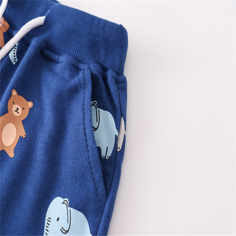 Jumping Meters Pantaloni scurți de vară pentru băieți, fete, buzunare, dungi pentru bebeluși, cu șnur, pantaloni scurti pentru copii mici, haine pentru copii la modă