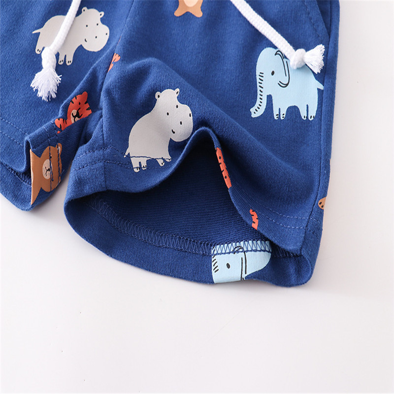 Jumping Meters Pantaloni scurți de vară pentru băieți, fete, buzunare, dungi pentru bebeluși, cu șnur, pantaloni scurti pentru copii mici, haine pentru copii la modă