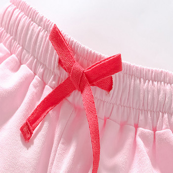 Little maven 2024 Бебе момичета Къси розови панталони Rainbow Памучни меки и удобни летни облекла за деца Прекрасно за деца 2-7 години