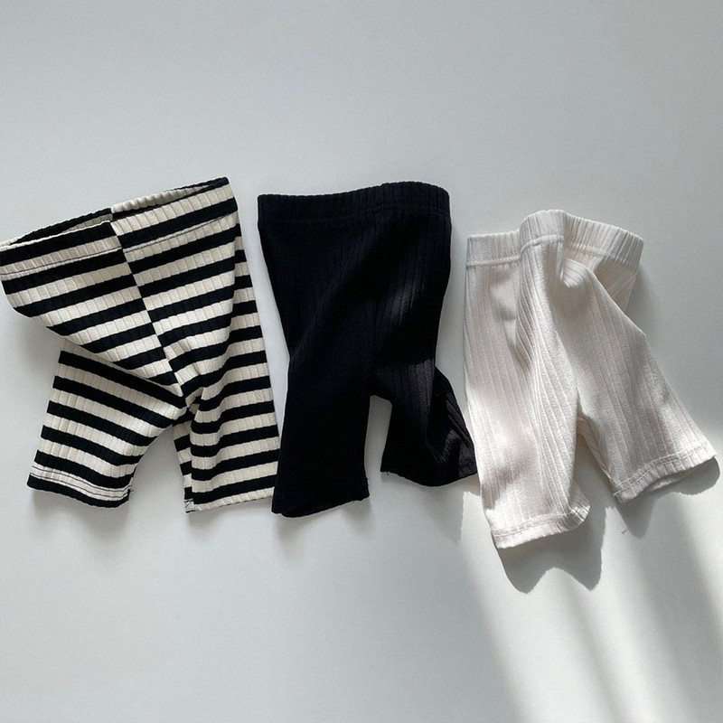 Costum de primăvară vară 2024, băiat, fată, pentru copii, în dungi, în aer liber, pantaloni de mijloc pentru bebeluși, pantaloni scurți uni, casual, pentru copii, pantaloni din bumbac, haine pentru copii mici