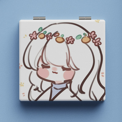 Karikatūra Animal Mini salokāms kosmētikas spogulis PU ādas divpusējs meiteņu kosmētikas spogulis pārnēsājams kvadrātveida augstas izšķirtspējas spogulis