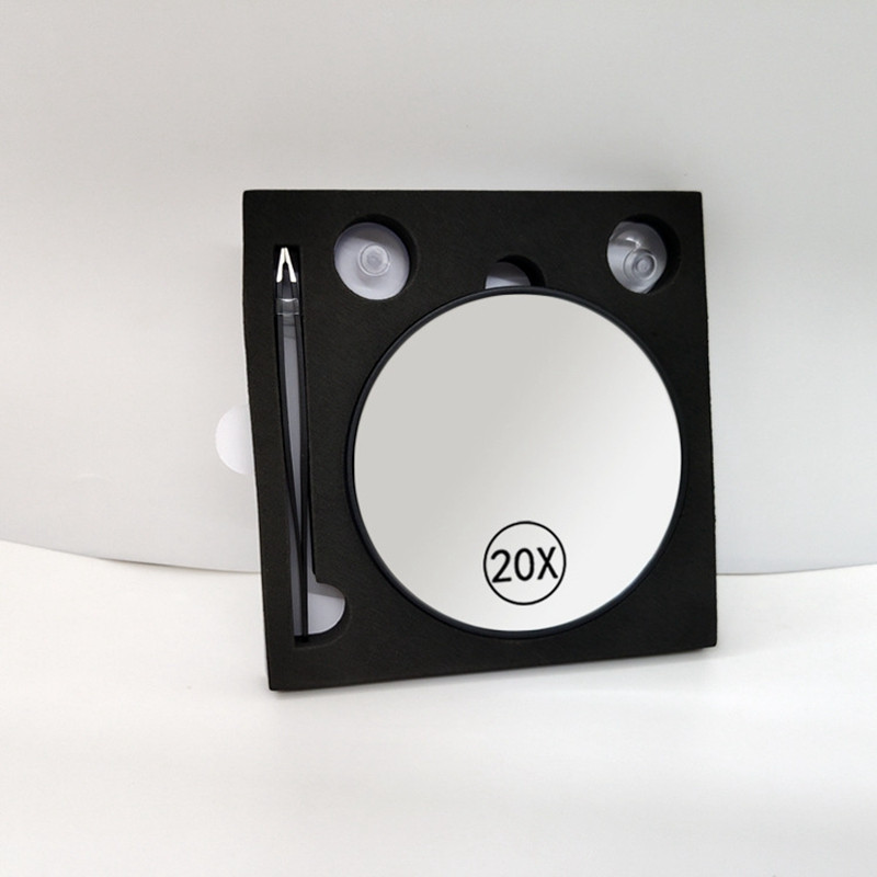 Ogledalo za šminkanje s povećalom 20X Ručno ogledalo za šminkanje s povećalom s ručkom, bijelo