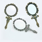 Vintage fém tükrök női kézi hosszú nyelű sminktükrök mini vintage dekorációs összecsukható tükör