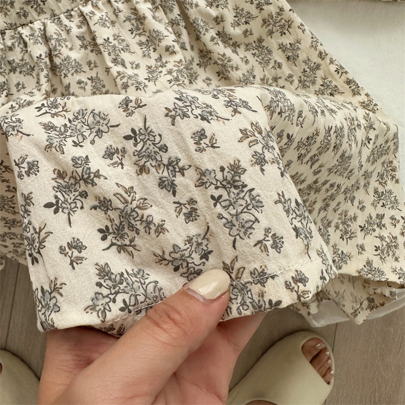 deer jonmi Novo proljeće 2024. u korejskom stilu, haljina za djevojčice s cvjetnim uzorkom, vezom od čipke, dječje pamučne haljine princeza