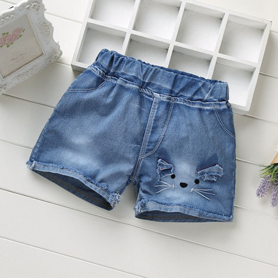 Meiteņu vienkārši saplēsti džinsi, jauni 2024. gada meitenes un bērni valkā džinsu šortus vasarā Meiteņu džinsu šorti