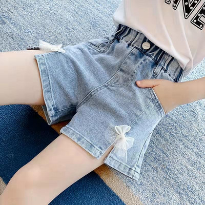 Meiteņu vienkārši saplēsti džinsi, jauni 2024. gada meitenes un bērni valkā džinsu šortus vasarā Meiteņu džinsu šorti
