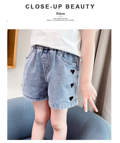 Meiteņu vienkārši saplēsti džinsi, jauni 2024. gada meitenes un bērni valkā džinsu šortus vasarā Meiteņu džinsu šorti