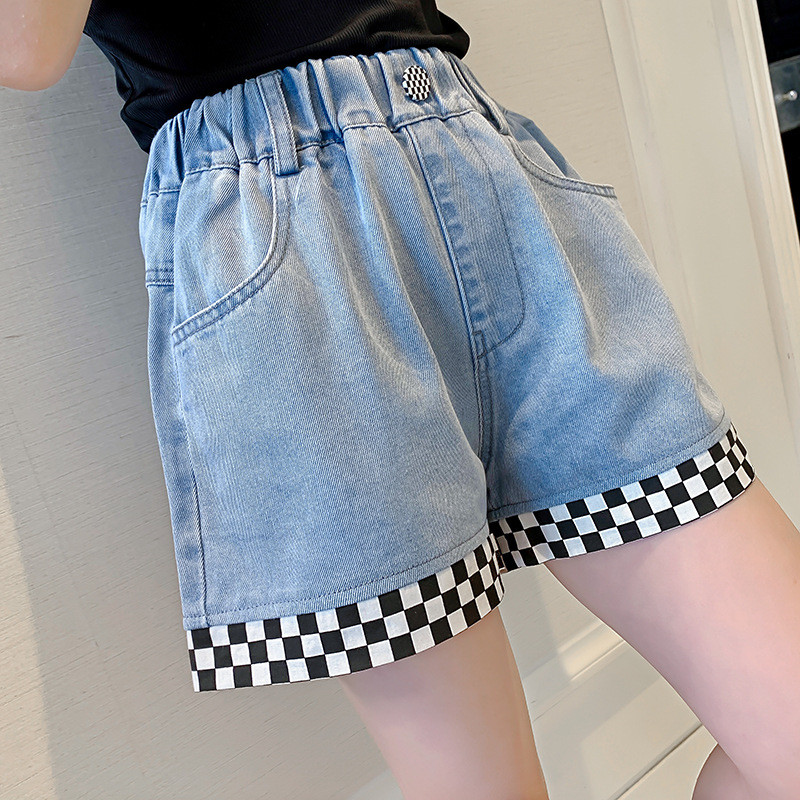 Meiteņu vienkārši saplēsti džinsi, jauni 2024. gada meitenes un bērni valkā džinsu šortus vasarā Meiteņu džinsu šorti