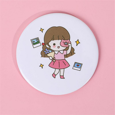 1 KOM Dvostruko ogledalo otporno na habanje, modno, praktično, mini džepno ogledalo za kreativnost na otvorenom, slatko okruglo ogledalo, alati za njegu kože