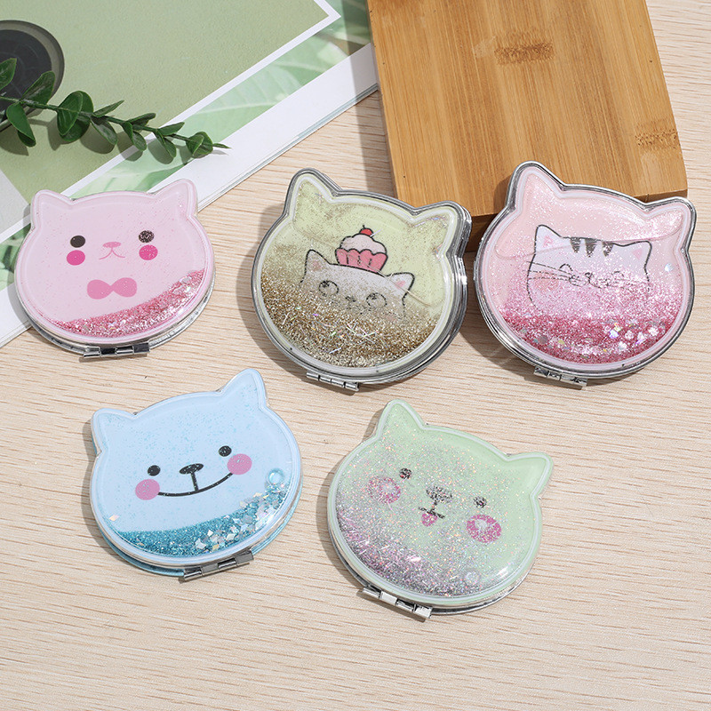 Oglindă de machiaj cu două fețe pentru pisică Oglindă de machiaj cu două fețe Oglindă de machiaj cu două fețe