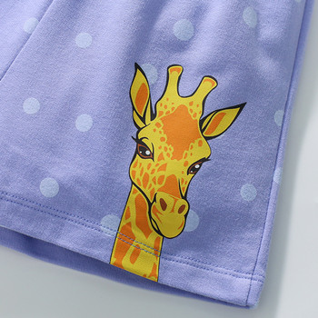 Little maven 2024 Summer Baby Boys Κοντό παντελόνι βαμβακερό μαλακό και άνετο παιδικά ρούχα Κινούμενα σχέδια Giraffe Kids 2-7 ετών