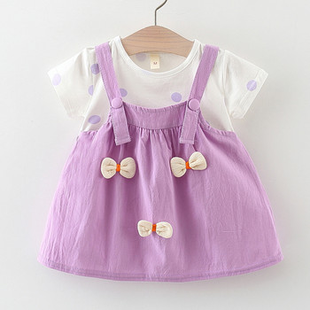 Νέο μωρό φόρεμα κινουμένων σχεδίων Φιόγκος ζαρτιέρες καθημερινό φόρεμα καλοκαιρινό φόρεμα πριγκίπισσας για πάρτι γενεθλίων Παιδικά ρούχα κορίτσι Παιδικό σετ A1184